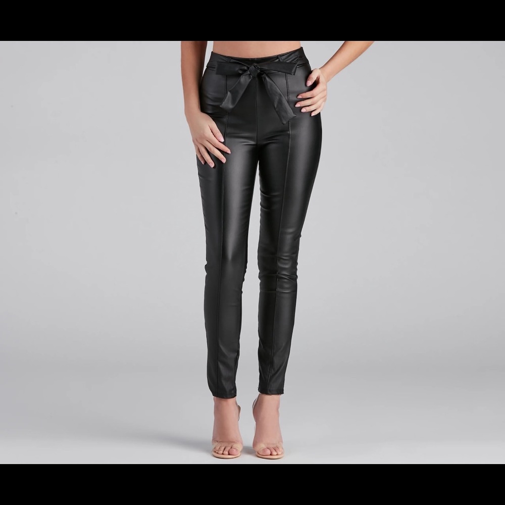 Windsor High Waist Faux Leather Skinny Pants